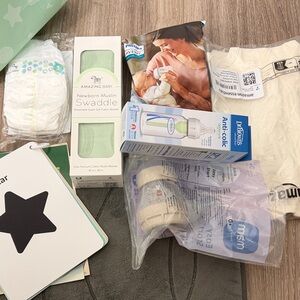 Amazon Baby Essentials Set with Green Swaddle